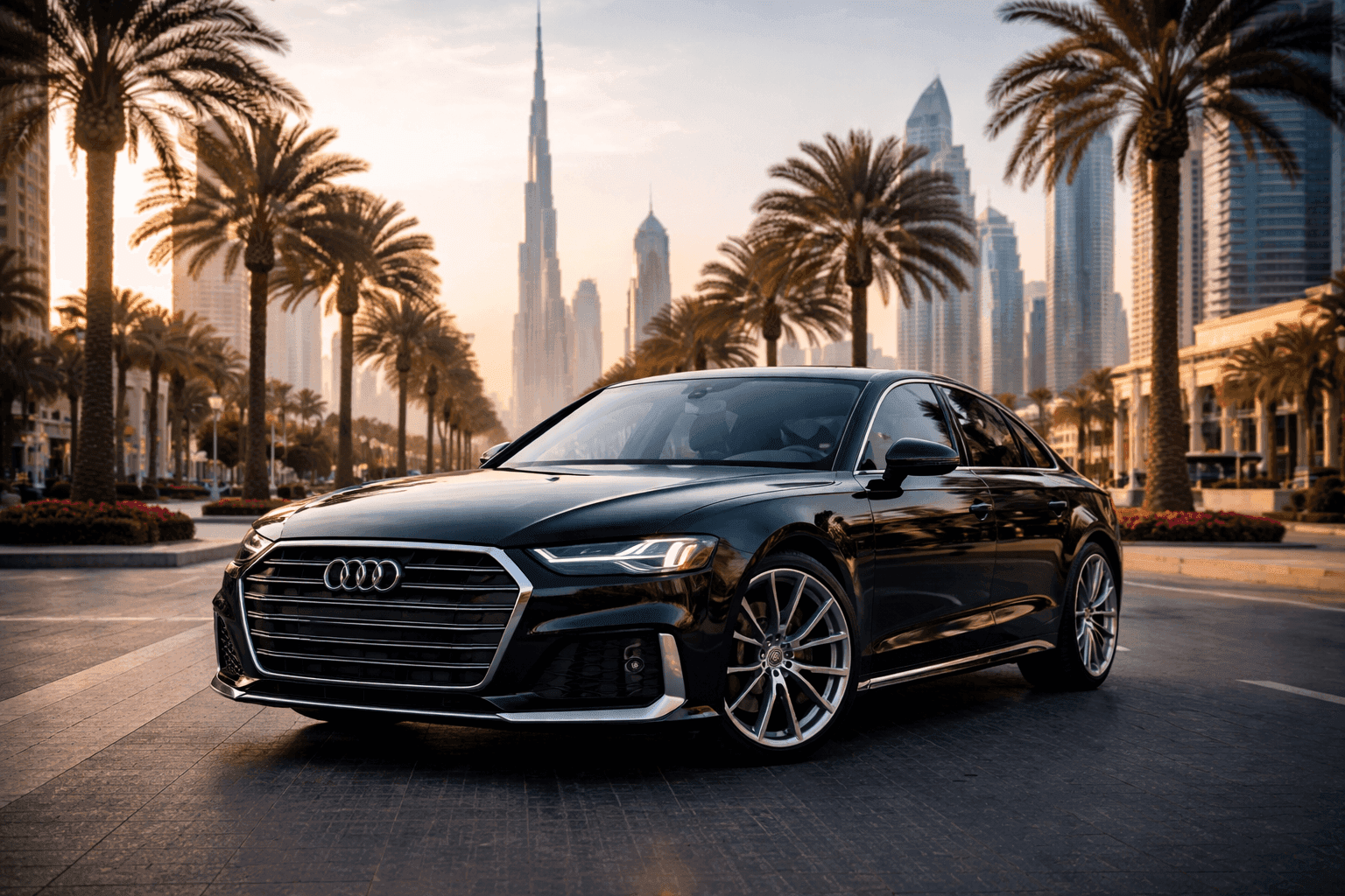 Audi rental in Dubai background